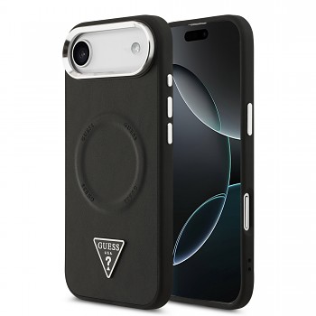 Zadní kryt Guess PU Leather Triangle Logo MagSafe pro iPhone 17 Air Black