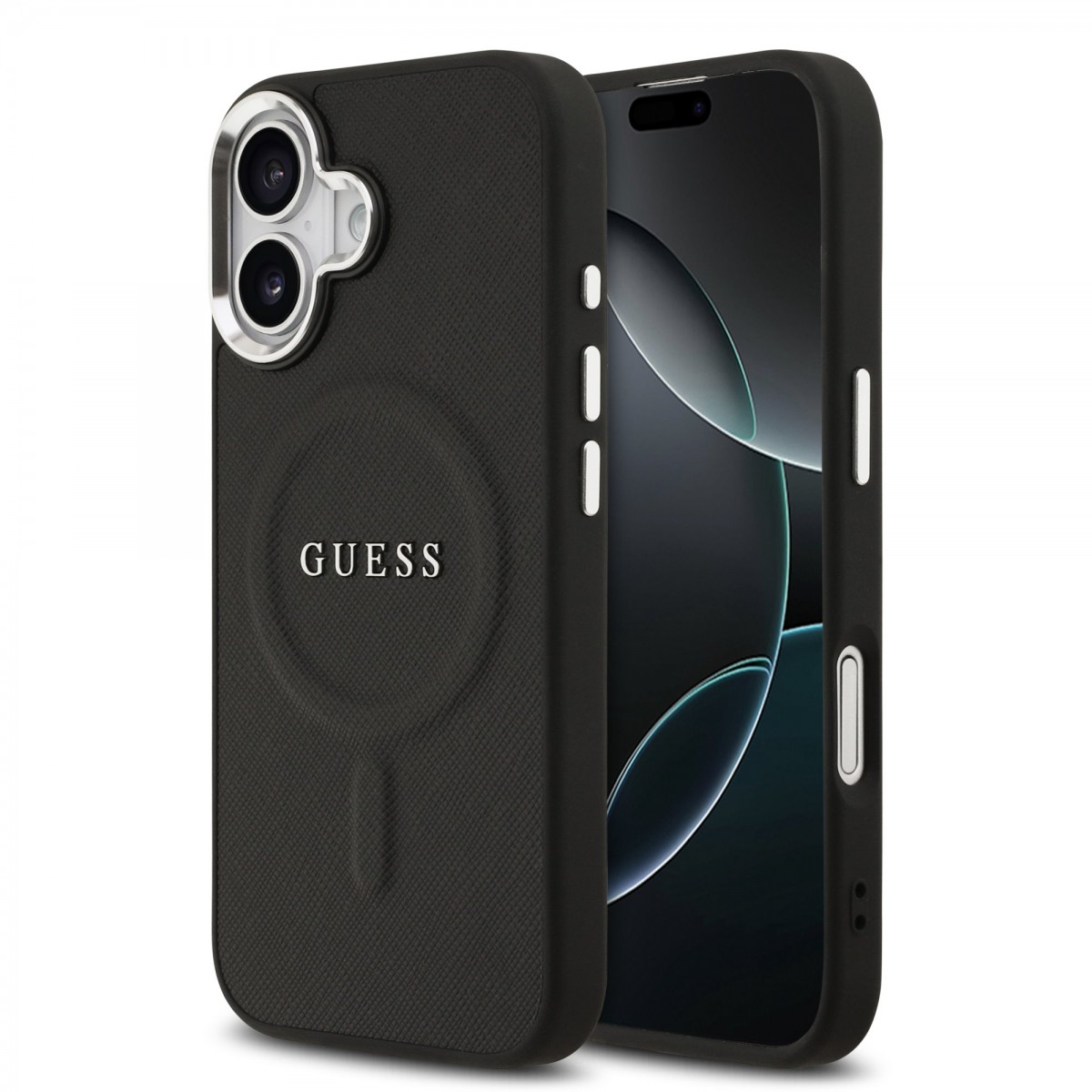 Levně Zadní kryt Guess PU Saffiano MagSafe pro iPhone 17 Black