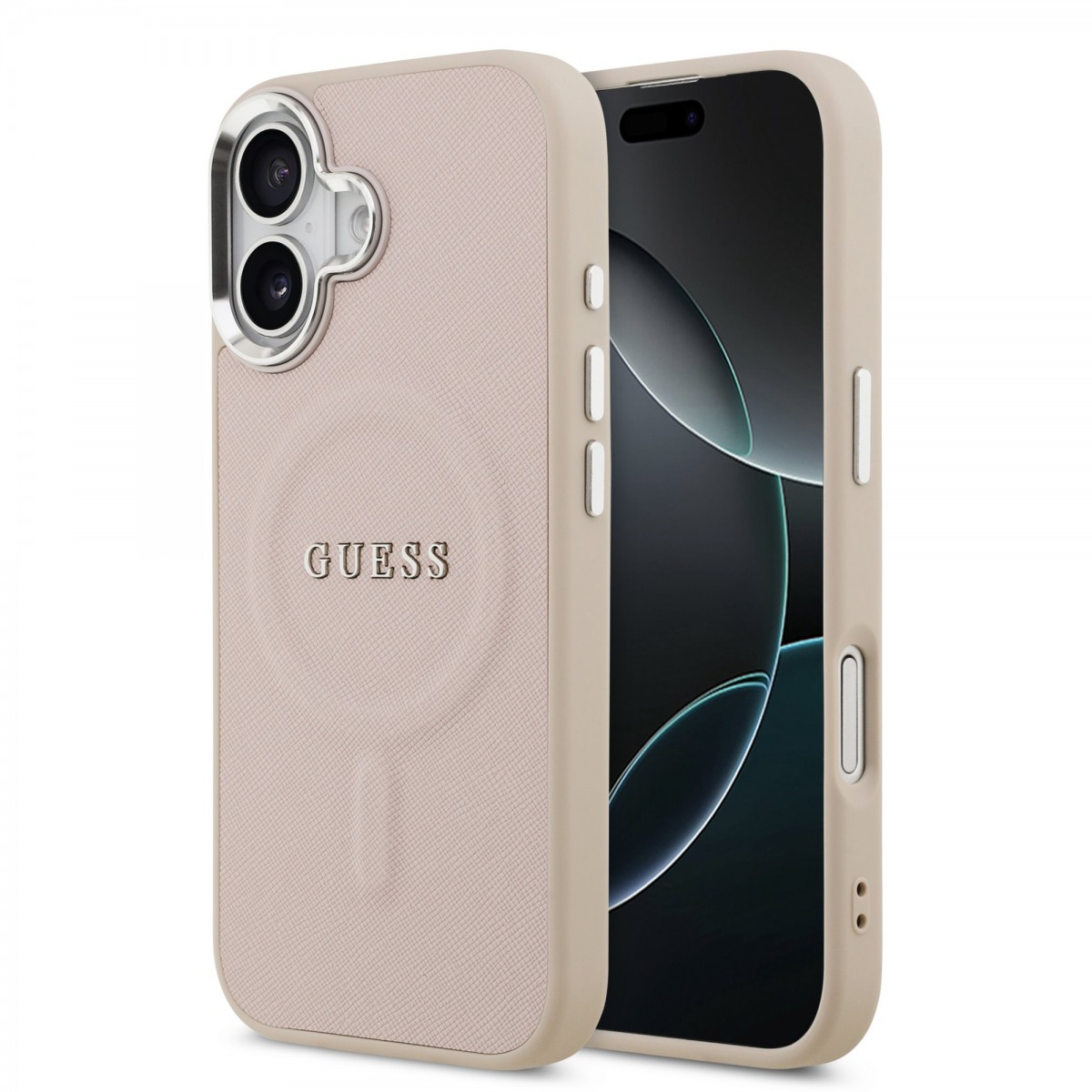 Levně Zadní kryt Guess PU Saffiano MagSafe pro iPhone 17 Pink