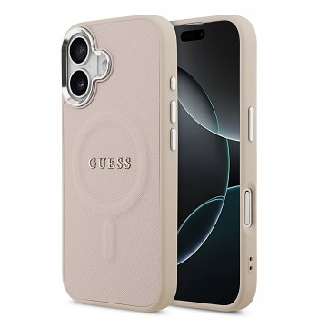 Zadní kryt Guess PU Saffiano MagSafe pro iPhone 17 Pink