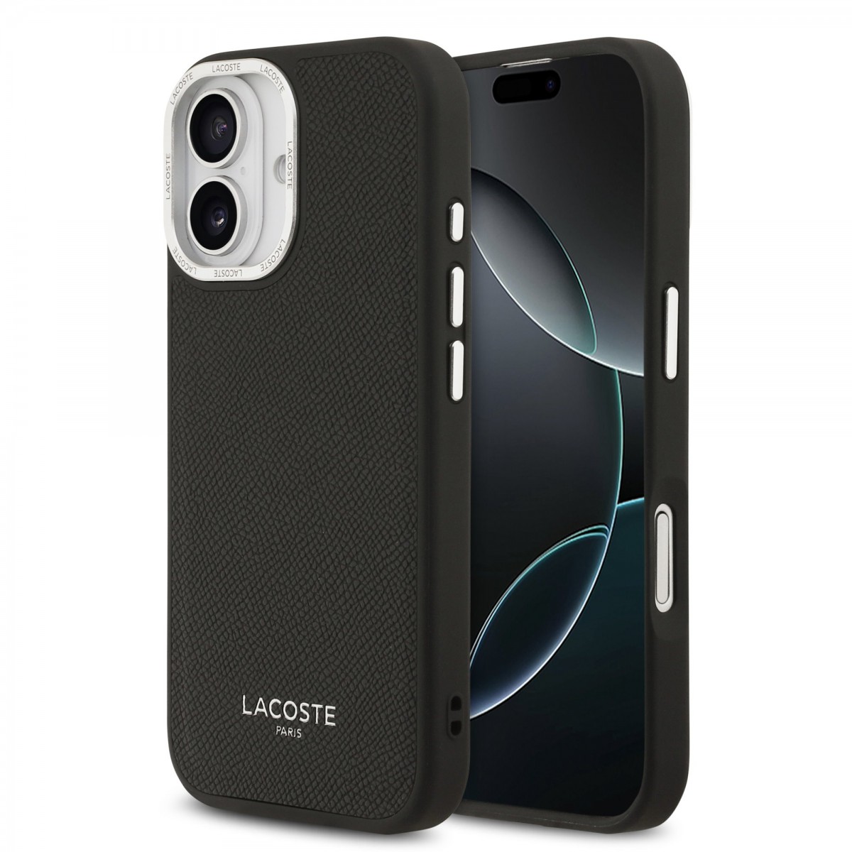 Levně Zadní kryt Lacoste PU Leather Champs Elysees MagSafe pro iPhone 17 Black