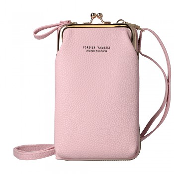 Kabelka na mobil Knitted design 2 světle růžová