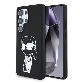 Zadní kryt Karl Lagerfeld Liquid Silicone Graffiti Ikonik MagSafe pro Samsung Galaxy S25 Ultra Black