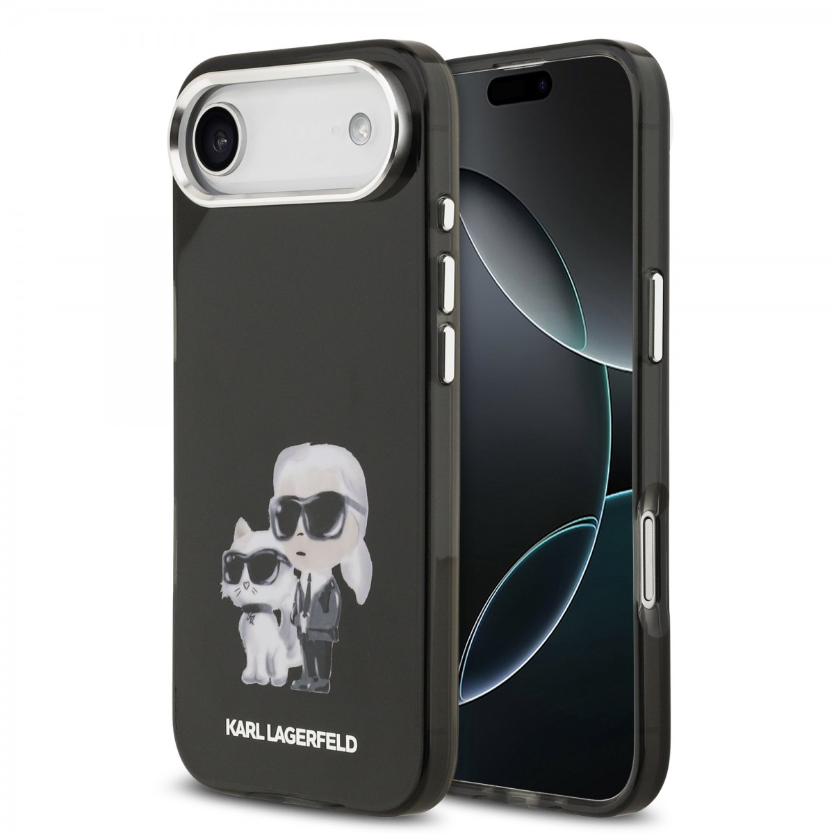 Zadní kryt Karl Lagerfeld IML Aquarelle Karl and Choupette pro iPhone 17 Air Black