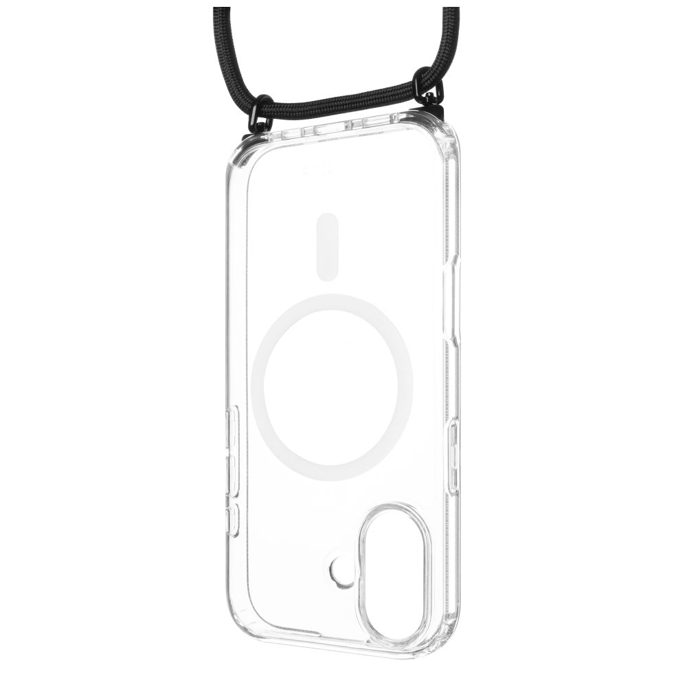 Levně Pouzdro FIXED MagPure Neck s černou šňůrkou na krk pro Apple iPhone 17