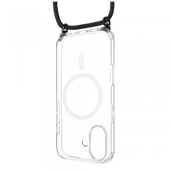 Pouzdro FIXED MagPure Neck s černou šňůrkou na krk pro Apple iPhone 17