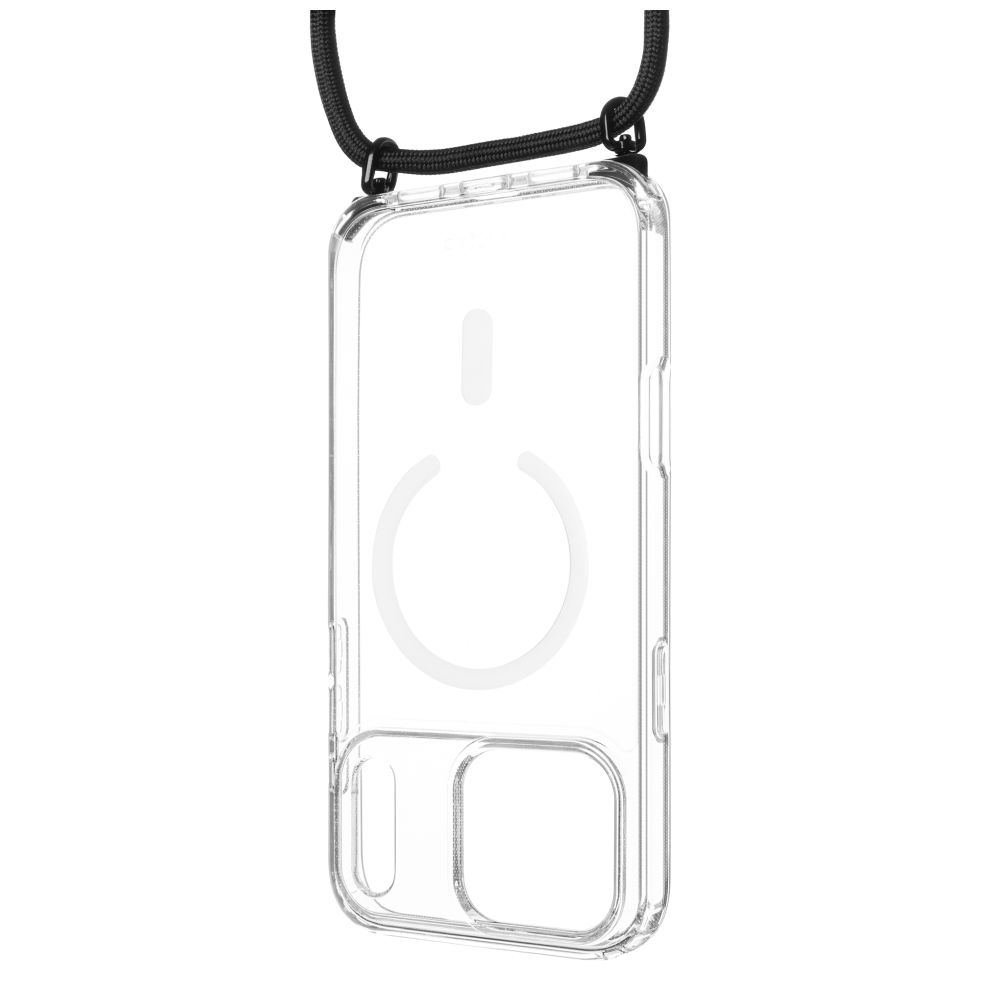 Levně Pouzdro FIXED MagPure Neck s černou šňůrkou na krk pro Apple iPhone 17 Pro Max