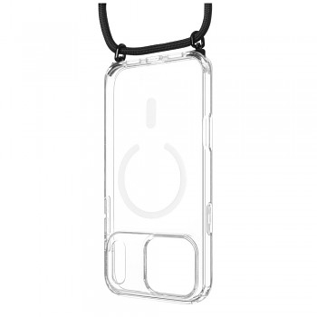 Pouzdro FIXED MagPure Neck s černou šňůrkou na krk pro Apple iPhone 17 Pro Max