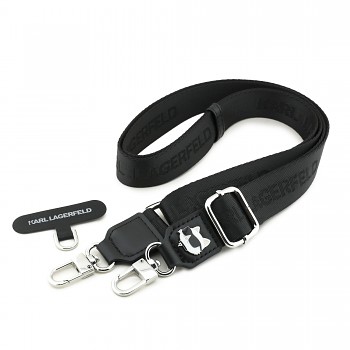 Popruh Karl Lagerfeld Universal Crossbody Choupette Patch Black