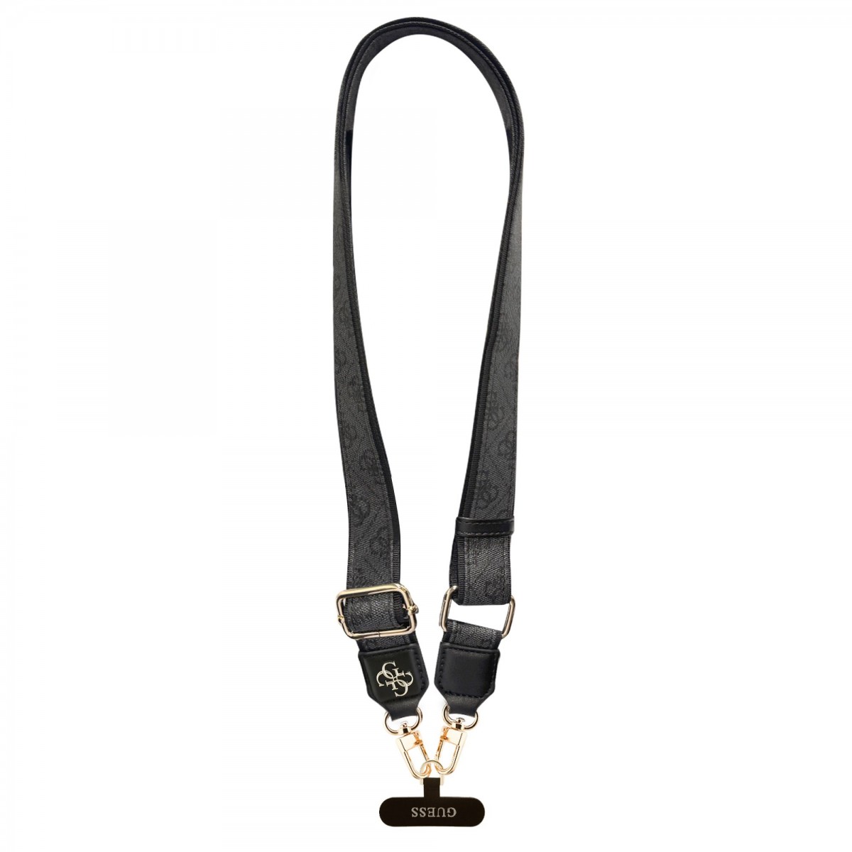 Levně Popruh Guess Crossbody PU 4G Metal Logo Black