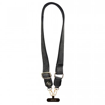 Popruh Guess Crossbody PU 4G Metal Logo Black