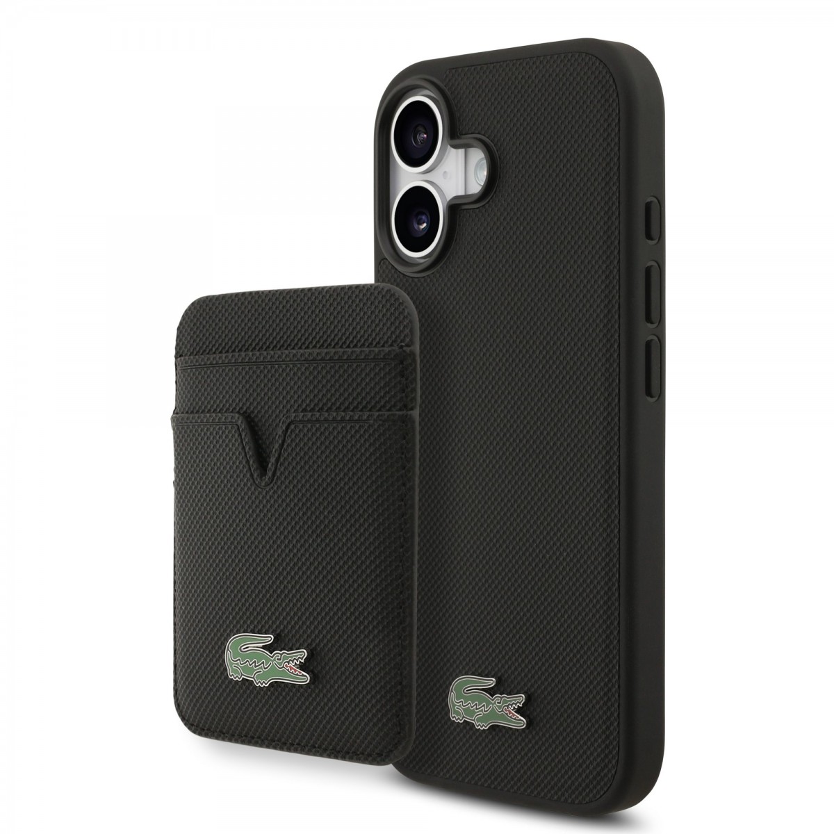 Levně Zadní kryt Lacoste Iconic Petit Pique MagSafe + Peněženka pro iPhone 17 Black
