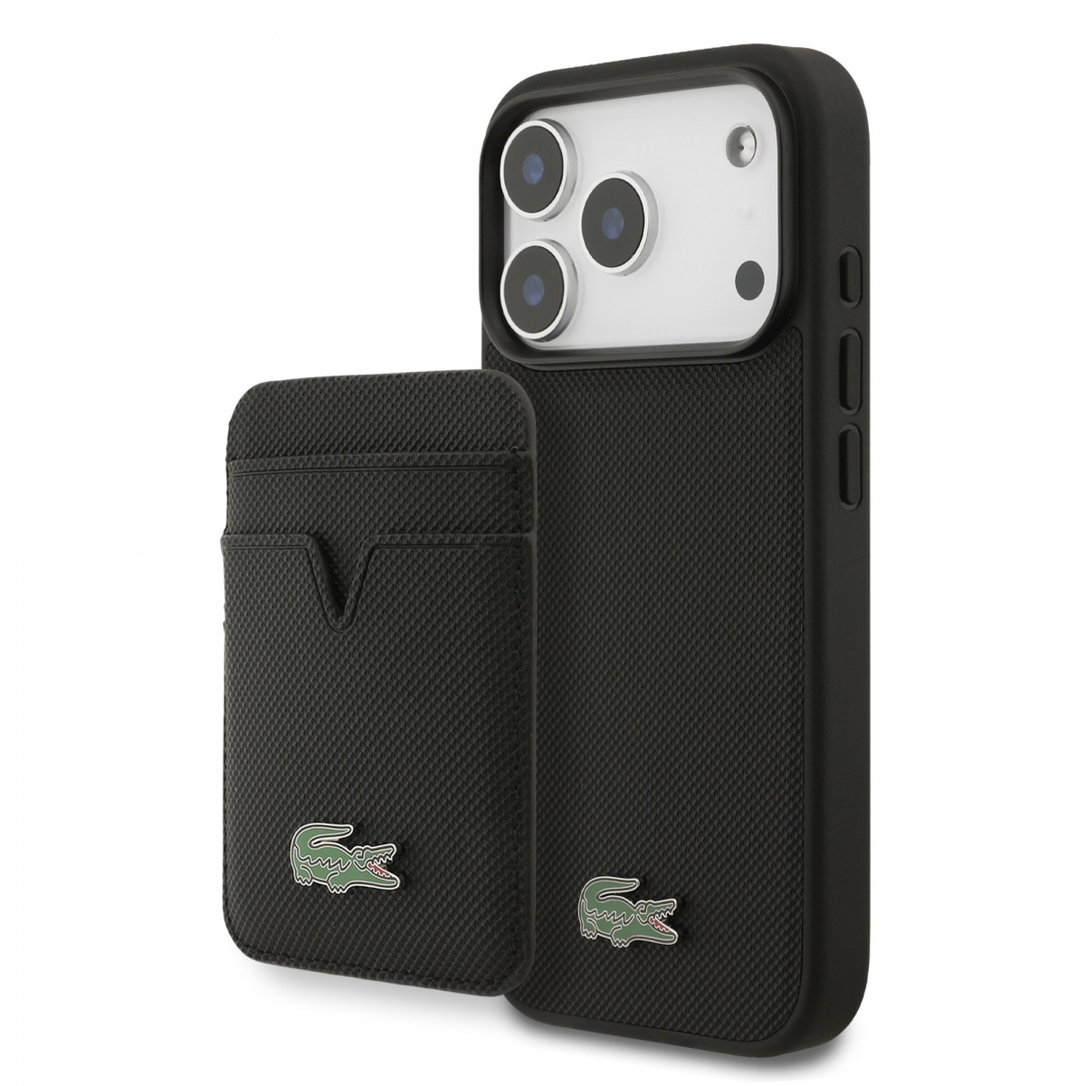 Levně Zadní kryt Lacoste Iconic Petit Pique MagSafe + Peněženka pro iPhone 17 Pro Black