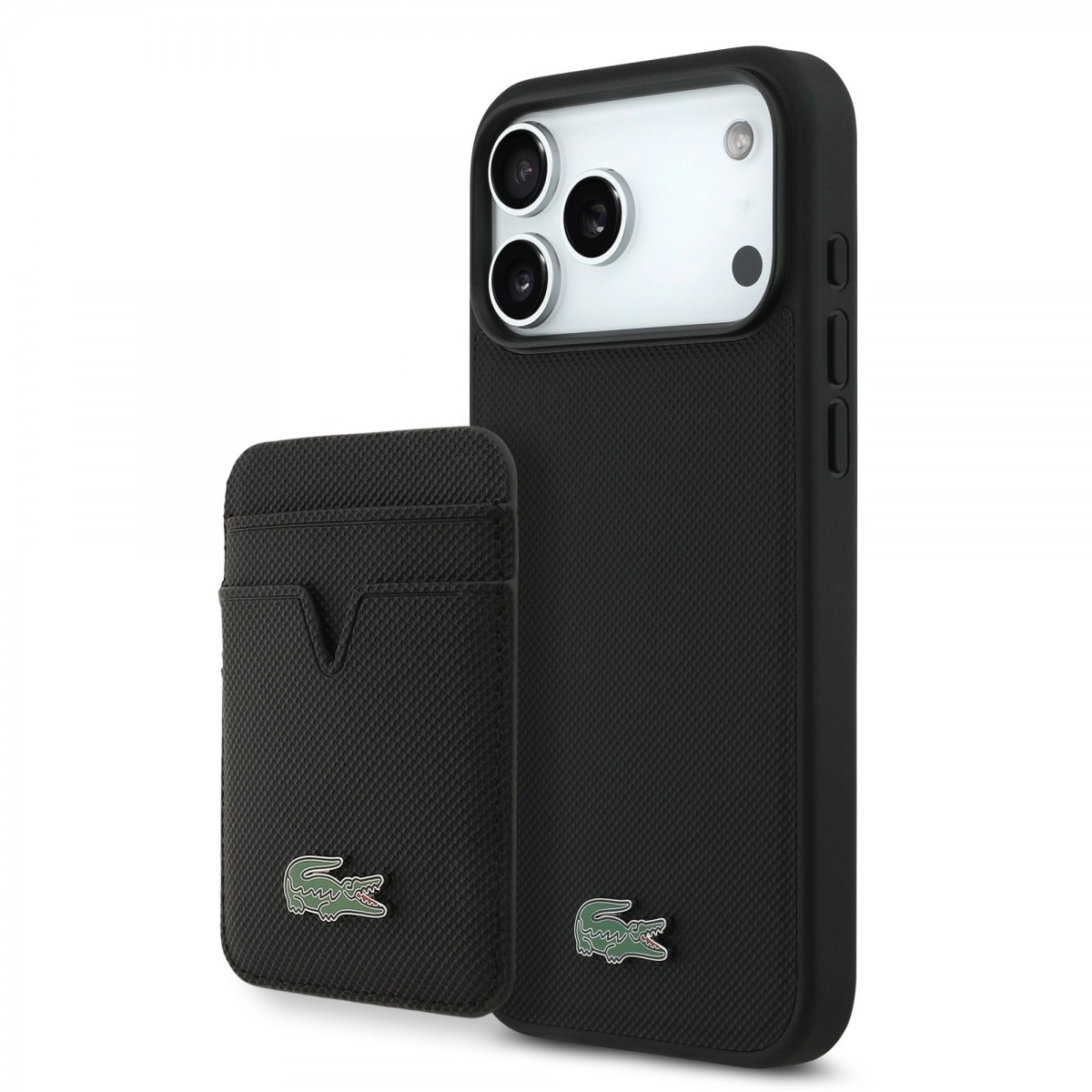 Levně Zadní kryt Lacoste Iconic Petit Pique MagSafe + Peněženka pro iPhone 17 Pro Max Black