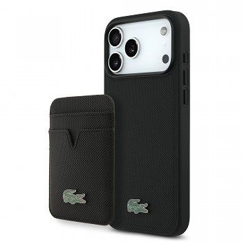 Zadní kryt Lacoste Iconic Petit Pique MagSafe + Peněženka pro iPhone 17 Pro Max Black