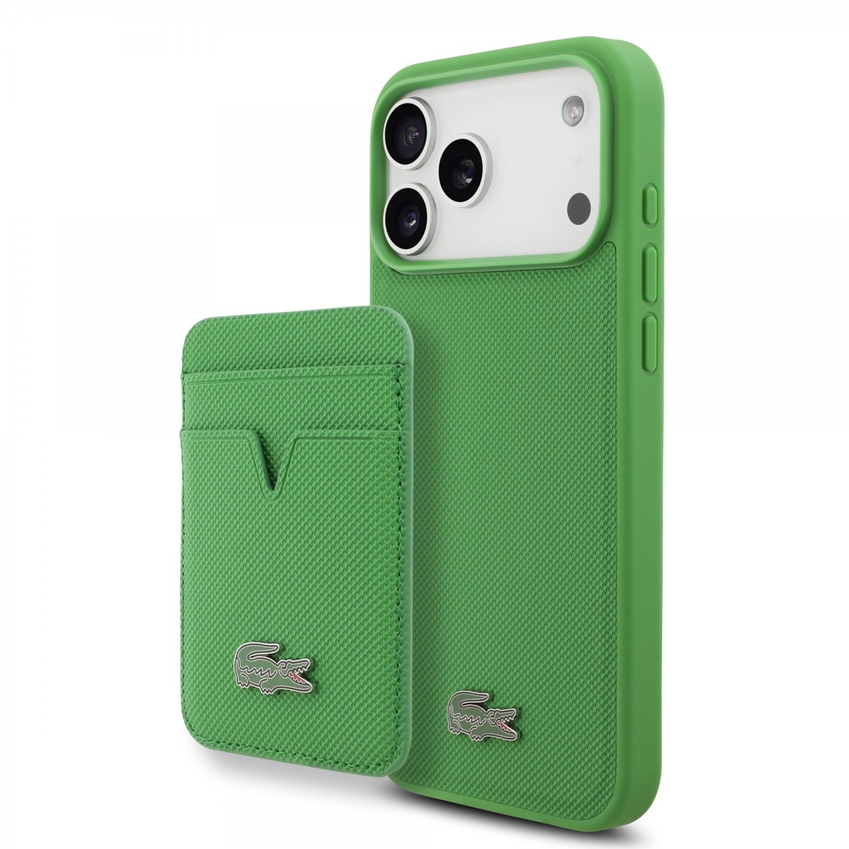 Levně Zadní kryt Lacoste Iconic Petit Pique MagSafe + Peněženka pro iPhone 17 Pro Max Green