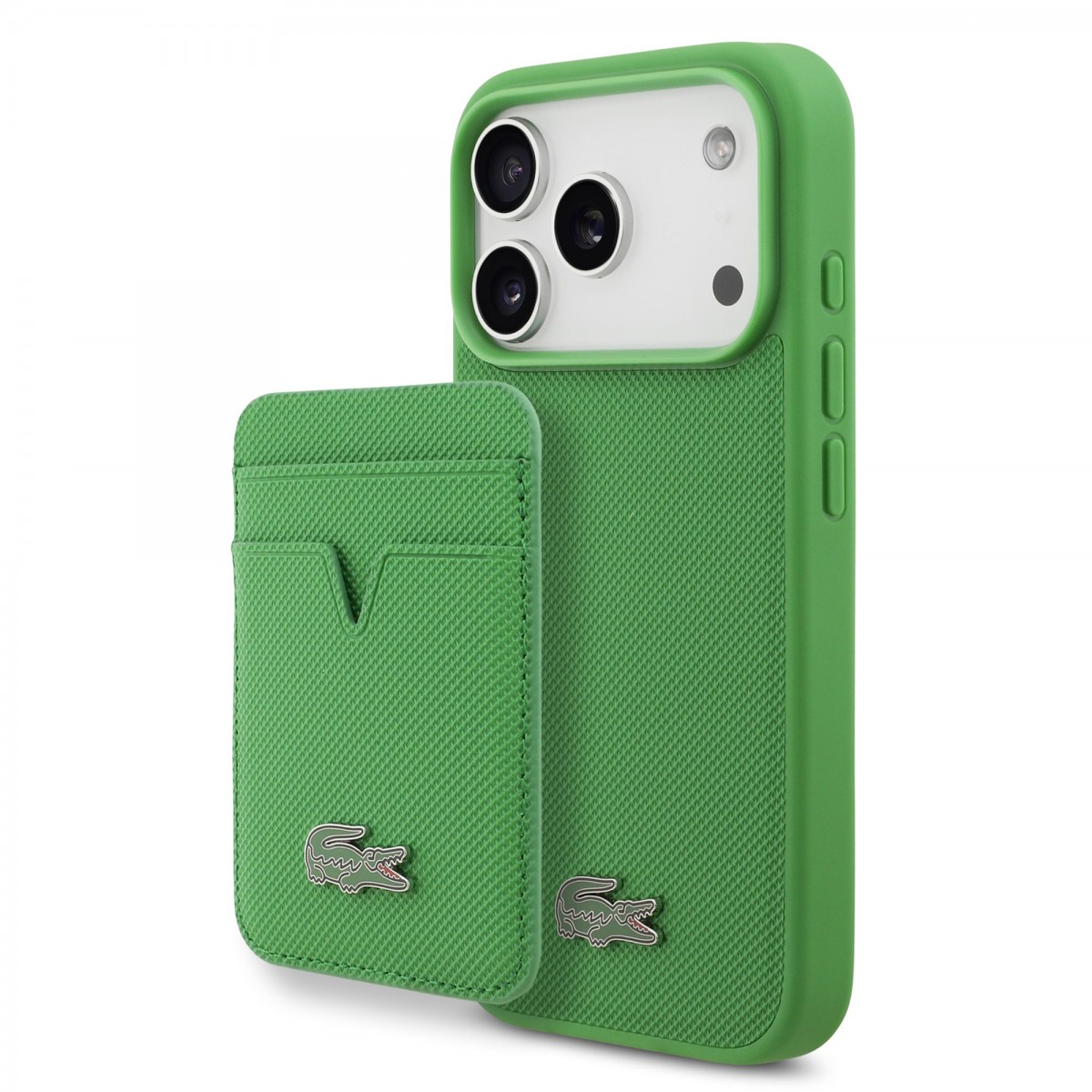 Levně Zadní kryt Lacoste Iconic Petit Pique MagSafe + Peněženka pro iPhone 17 Pro Green