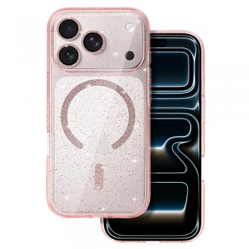 Zadní kryt Glitter Magsafe pro iPhone 17 Pro Max pink clear
