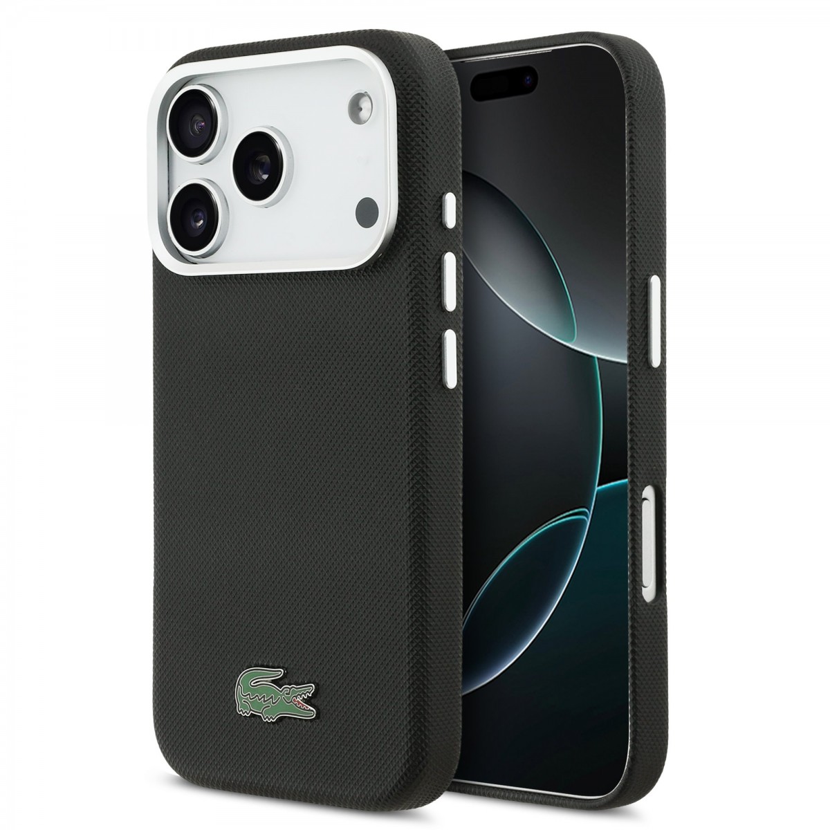 Levně Zadní kryt Lacoste Iconic Petit Pique Metal Logo MagSafe pro iPhone 17 Pro Black