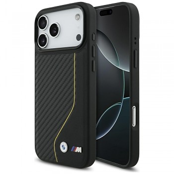 Zadní kryt BMW M Carbon Line & Logo MagSafe pro iPhone 17 Pro Max yellow