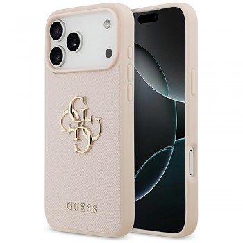 Zadní kryt GUESS Grained Big 4G & Classic Logo pro iPhone 17 Pro Max pink