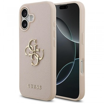 Zadní kryt GUESS Grained Big 4G & Classic Logo pro iPhone 17 pink