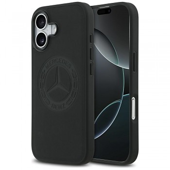 Zadní kryt MERCEDES Leather Vintage Logo MagSafe pro iPhone 17 black