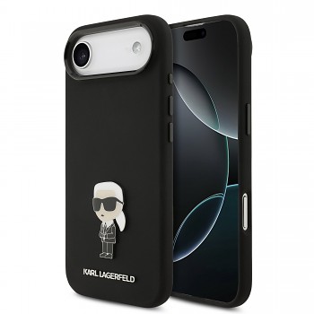 Zadní kryt Karl Lagerfeld Liquid Silicone Metal Ikonik pro iPhone Air Black