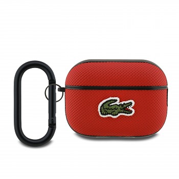 Pouzdro Lacoste Petit Pique Croc Logo Patch pro AirPods Pro 2 Red