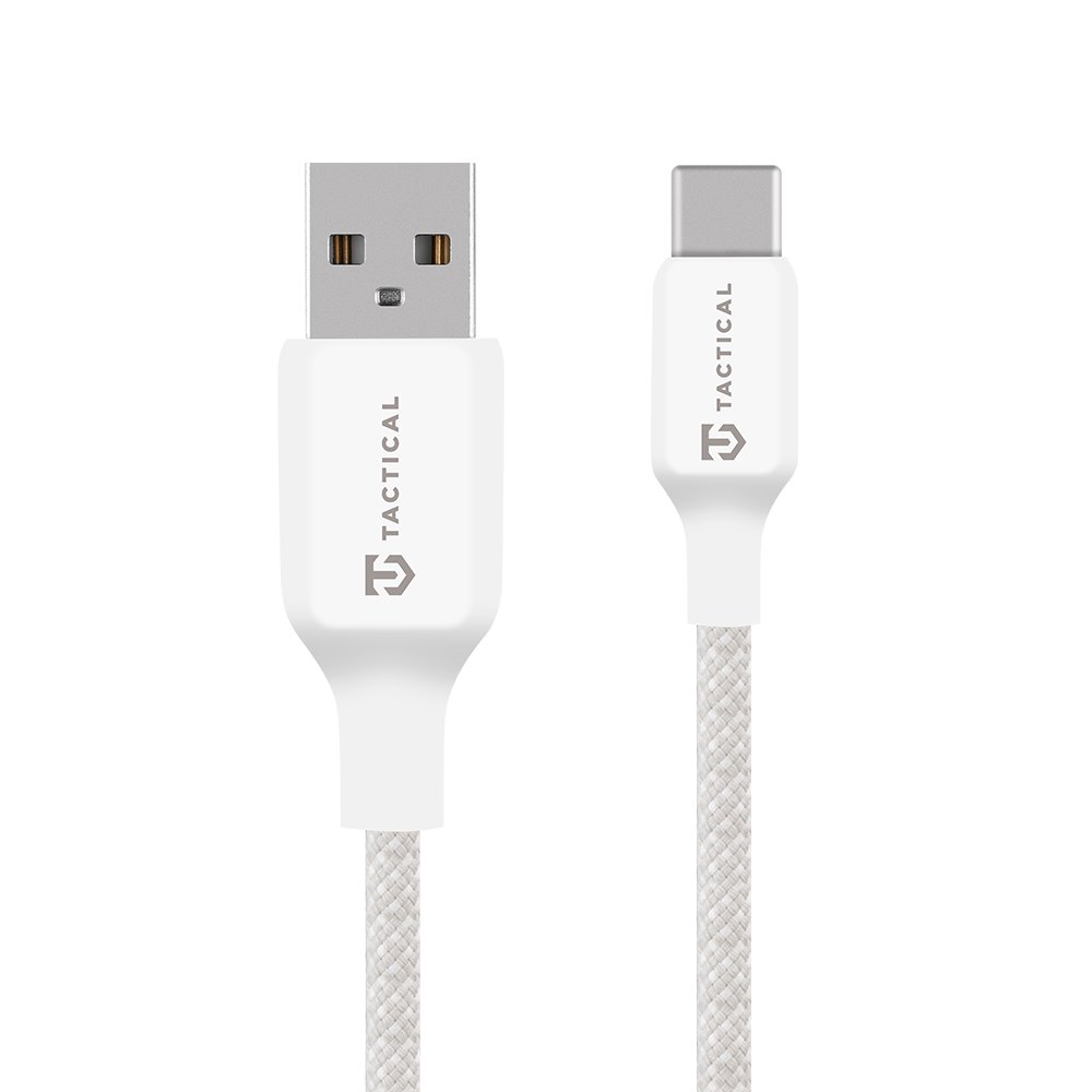 Levně Datový kabel Tactical Stitch Thread USB-A - USB-C 1m White