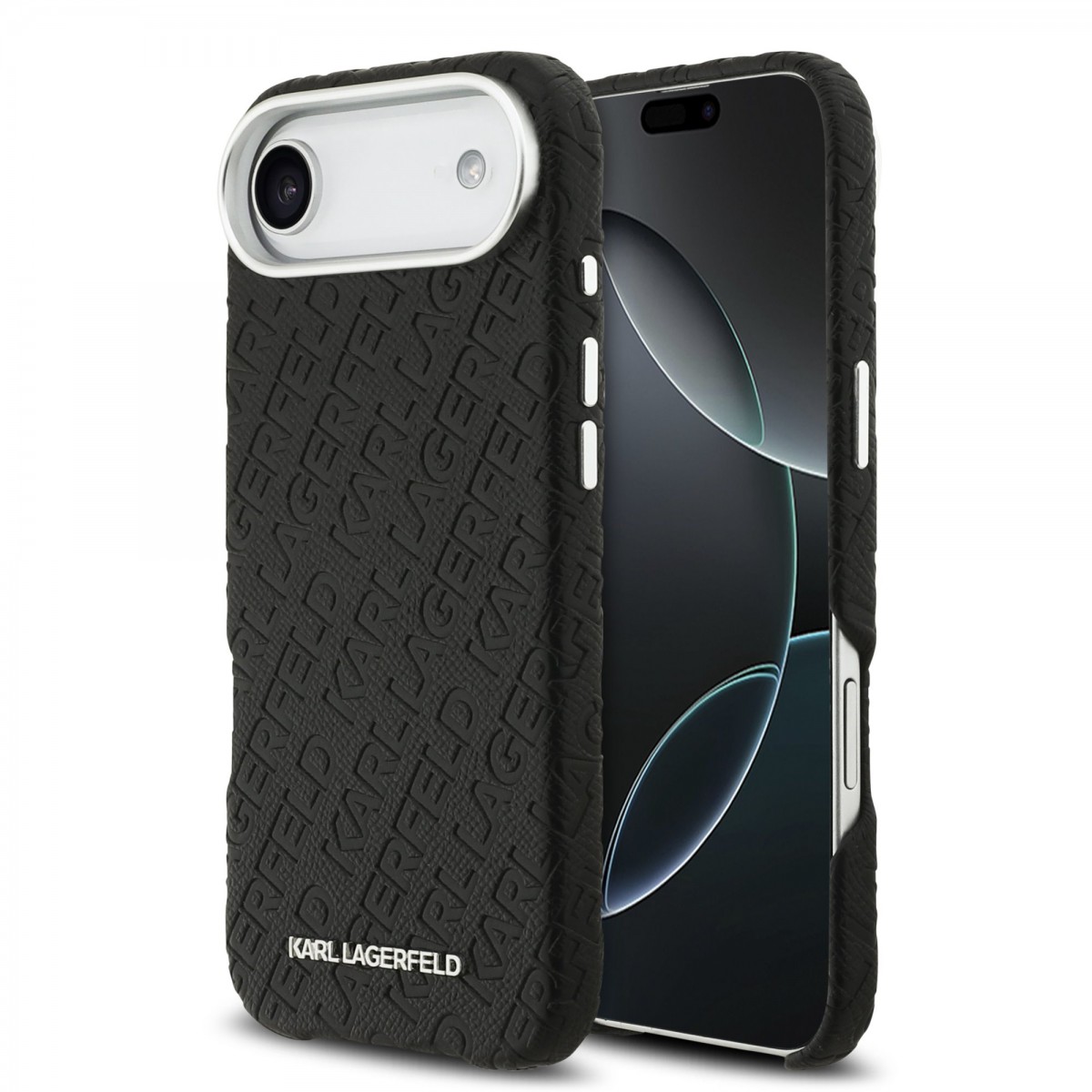 Levně Zadní kryt Karl Lagerfeld Grained PU Repeated Logo MagSafe pro iPhone Air Black