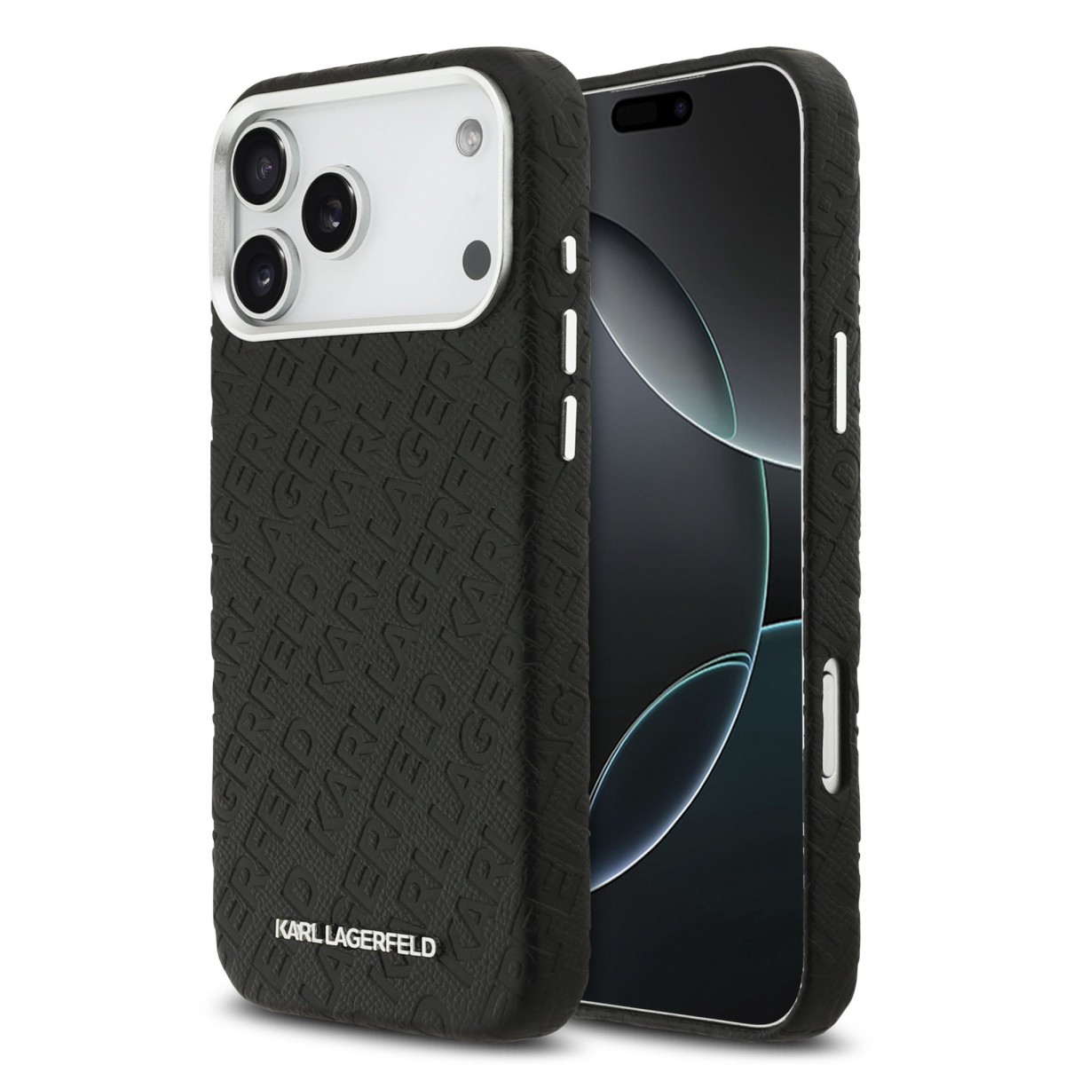 Levně Zadní kryt Karl Lagerfeld Grained PU Repeated Logo MagSafe pro iPhone 17 Pro Max Black