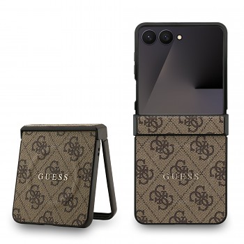 Zadní kryt Guess PU Leather 4G Colored Ring Magnetic pro Samsung Galaxy Z Flip 7 Brown
