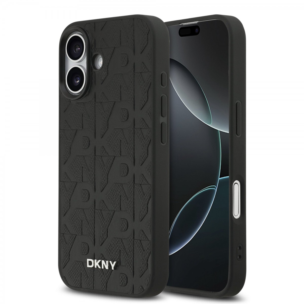 Levně Zadní kryt DKNY PU Leather Grid Pattern Magsafe pro iPhone 17 Black