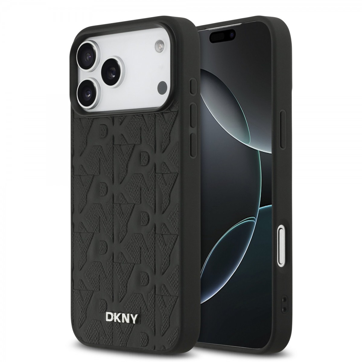 Levně Zadní kryt DKNY PU Leather Grid Pattern Magsafe pro iPhone 17 Pro Max Black
