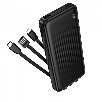 Powerbank Borofone 10000mAh BJ79 Clever - USB-A - s USB-C a Lightning kabelem černá