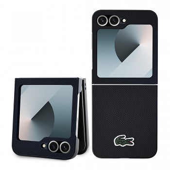 Zadní kryt Lacoste Iconic Petit Pique Woven Logo MagSafe pro Samsung Galaxy Z Flip 6-7 FE Black