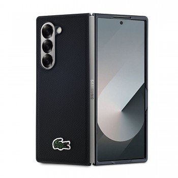 Zadní kryt Lacoste Iconic Petit Pique Woven Logo MagSafe pro Samsung Galaxy Z Fold 6 Black