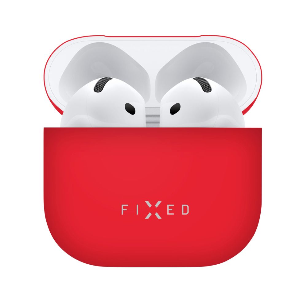 Levně Ultratenké silikonové pouzdro FIXED Silky pro Apple AirPods 4, červené
