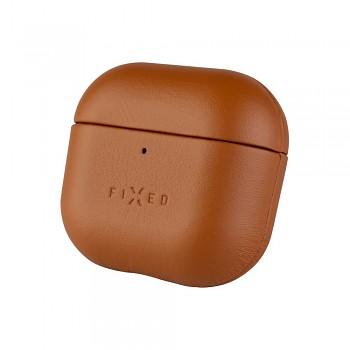 Kožené pouzdro FIXED PodsLeather pro Apple AirPods 4, hnědé