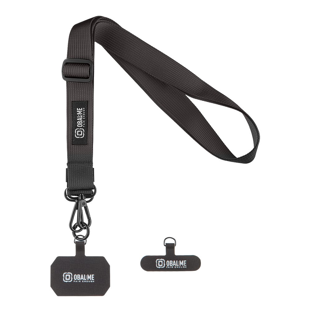 Levně Popruh OBAL:ME NeckTag Ribbon na Telefon Black