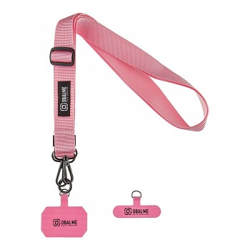 Popruh OBAL:ME NeckTag Ribbon na Telefon Pink
