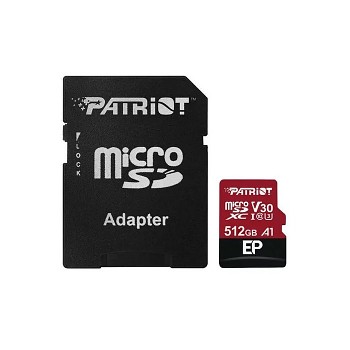 Paměťová karta microSDXC 512GB Patriot A1 Class 10 vč. Adaptéru