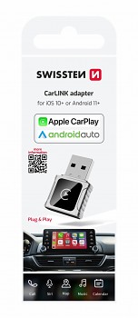 Adaptér Swissten carLINK Apple carPlay - Android auto (+ adapter USB-A-USB-C)
