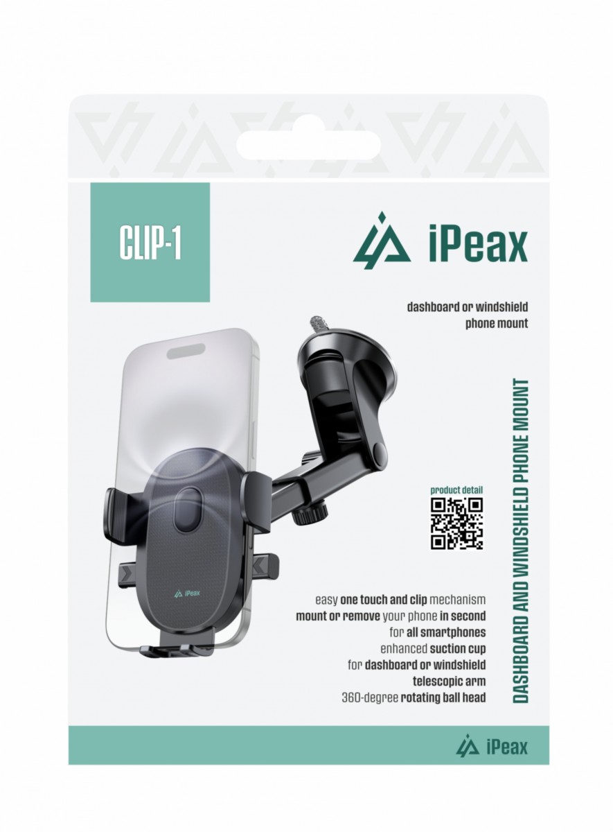 Levně Držák do auta iPeax na palubní desku Clip-1 černý