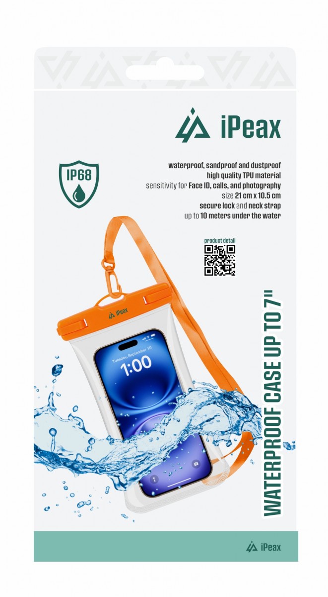 Levně Vodotěsné pouzdro iPeax 7" oranžové