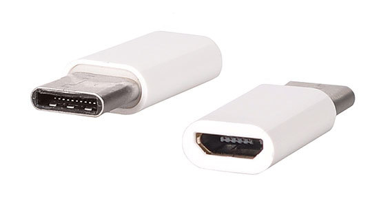 Levně Adaptér USB-C - microUSB bílý