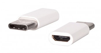 Adaptér USB-C - microUSB bílý