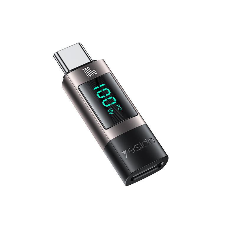 Levně Adaptér Yesido OTG GS24 USB-C - USB-C s LCD displejem černý
