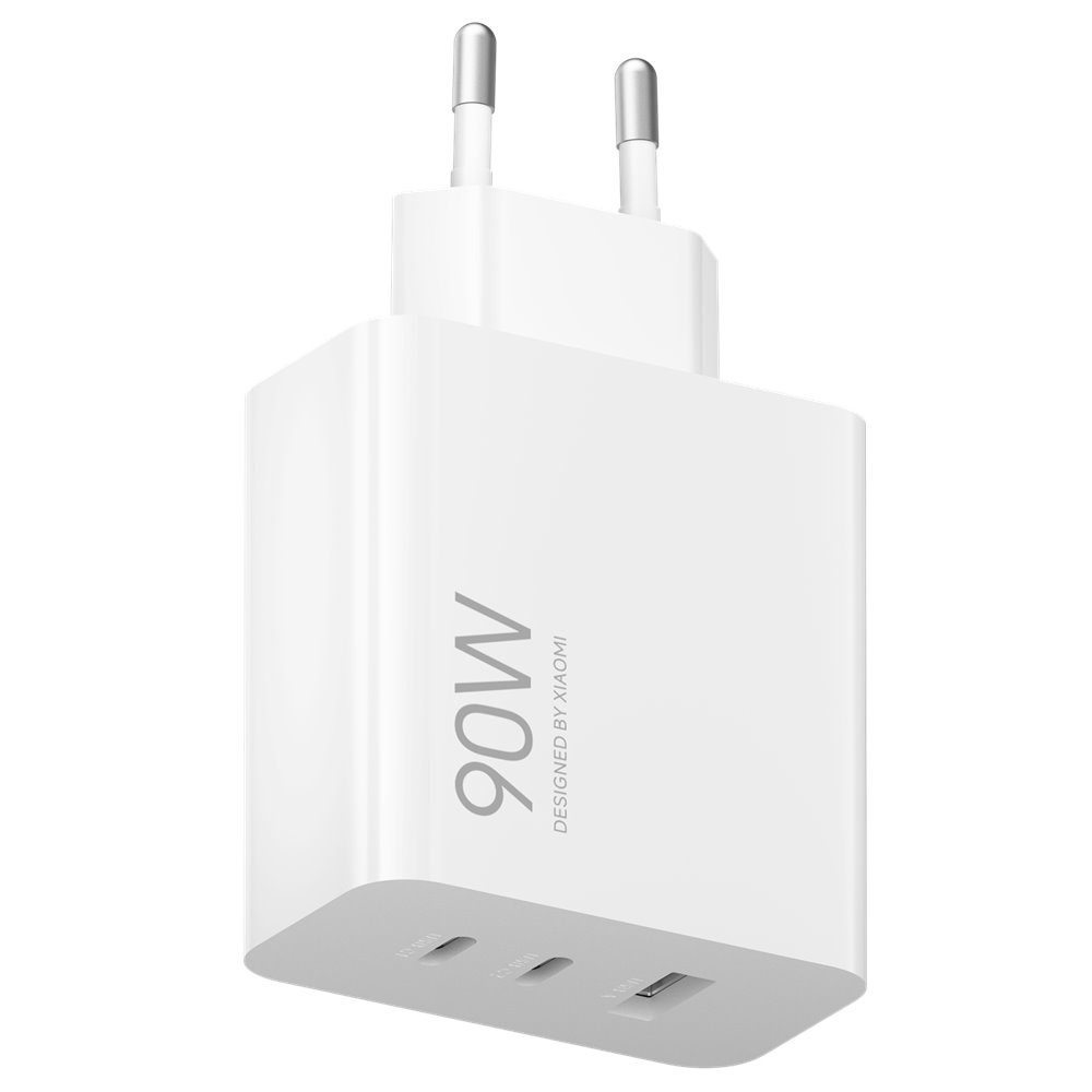 Levně Adaptér Xiaomi MDY-19-EK Triple s funkcí rychlonabíjení (2xUSB-C,1xUSB-A) 90W bílý